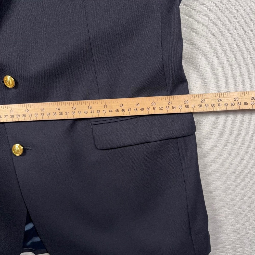 Lauren Ralph Lauren Blazer Men 44L Navy Blue Wool Blend Gold Button Sport Coat - Picture 10 of 14